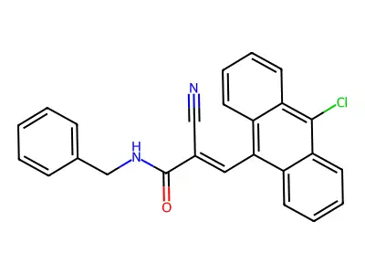 (E)-N-benzyl-3-(10-chloroanthracen-9-yl)-2-cyanoprop-2-enamide structure