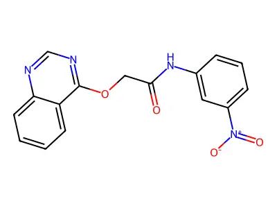 N-(3-nitrophenyl)-2-quinazolin-4-yloxyacetamide structure