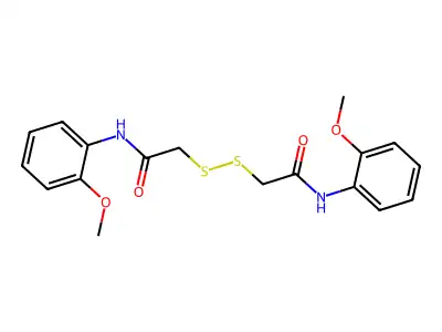 2-[[2-(2-methoxyanilino)-2-oxoethyl]disulfanyl]-N-(2-methoxyphenyl)acetamide structure