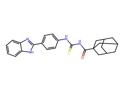 N-[[4-(1H-benzimidazol-2-yl)phenyl]carbamothioyl]adamantane-1-carboxamide structure