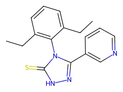 4-(2,6-diethylphenyl)-5-(pyridin-3-yl)-4H-1,2,4-triazole-3-thiol structure