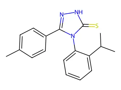 5-(4-methylphenyl)-4-[2-(propan-2-yl)phenyl]-4H-1,2,4-triazole-3-thiol structure