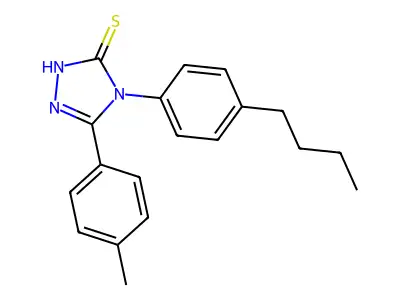 4-(4-butylphenyl)-5-(4-methylphenyl)-4H-1,2,4-triazole-3-thiol structure