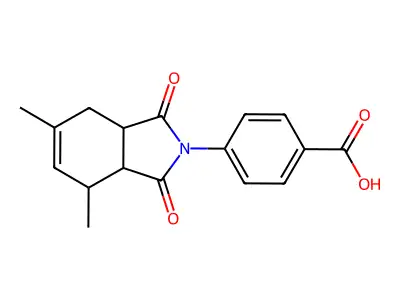 4-(4,6-dimethyl-1,3-dioxo-1,3,3a,4,7,7a-hexahydro-2H-isoindol-2-yl)benzoic acid structure