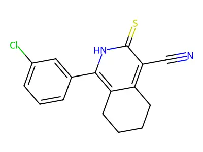 1-(3-Chlorophenyl)-3-sulfanyl-5,6,7,8-tetrahydroisoquinoline-4-carbonitrile structure