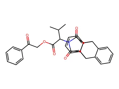 2-oxo-2-phenylethyl 2-(16,18-dioxo-17-azapentacyclo[6.6.5.0~2,7~.0~9,14~.0~15,19~]nonadeca-2,4,6,9,11,13-hexaen-17-yl)-3-methylbutanoate (non-preferred name) structure