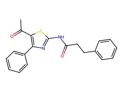 N-(5-acetyl-4-phenyl-1,3-thiazol-2-yl)-3-phenylpropanamide structure