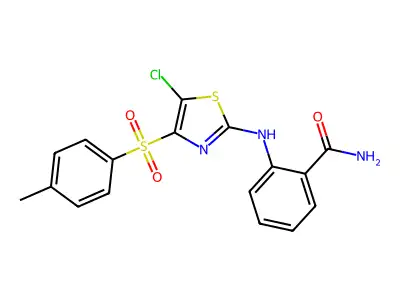 2-((5-Chloro-4-tosylthiazol-2-yl)amino)benzamide structure
