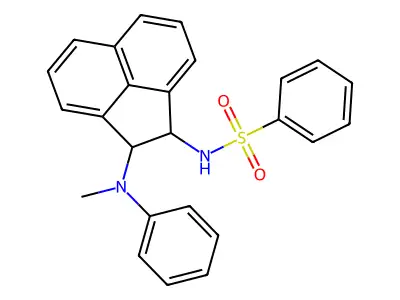 N-(2-(methyl(phenyl)amino)-1,2-dihydroacenaphthylen-1-yl)benzenesulfonamide structure