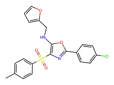 2-(4-chlorophenyl)-N-[(furan-2-yl)methyl]-4-(4-methylbenzenesulfonyl)-1,3-oxazol-5-amine structure