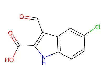5-chloro-3-formyl-1H-indole-2-carboxylic acid structure