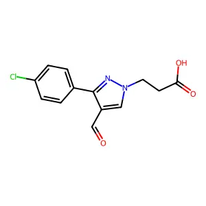3-[3-(4-Chlorophenyl)-4-formylpyrazolyl]propanoic acid structure