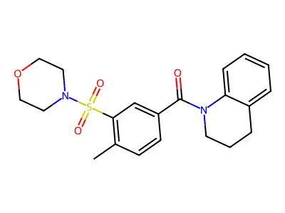 (3,4-dihydroquinolin-1(2H)-yl)(4-methyl-3-(morpholinosulfonyl)phenyl)methanone structure