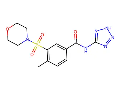 4-methyl-3-morpholin-4-ylsulfonyl-N-(2H-tetrazol-5-yl)benzamide structure