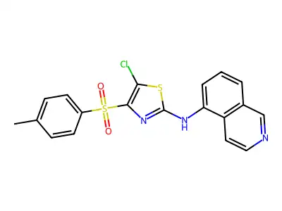 5-Chloro-2-(5-isoquinolylamino)-4-[(4-methylphenyl)sulfonyl]-1,3-thiazole structure