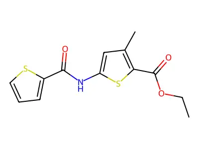 Ethyl 3-methyl-5-(thiophene-2-carboxamido)thiophene-2-carboxylate structure