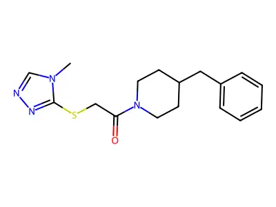 1-(4-benzylpiperidin-1-yl)-2-((4-methyl-4H-1,2,4-triazol-3-yl)thio)ethanone structure