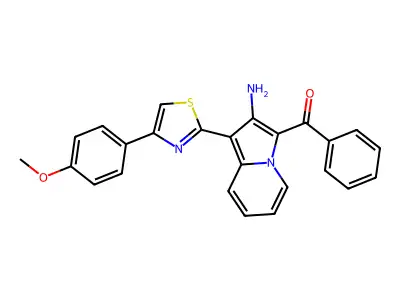 3-Benzoyl-1-[4-(4-methoxyphenyl)-1,3-thiazol-2-yl]indolizin-2-amine structure