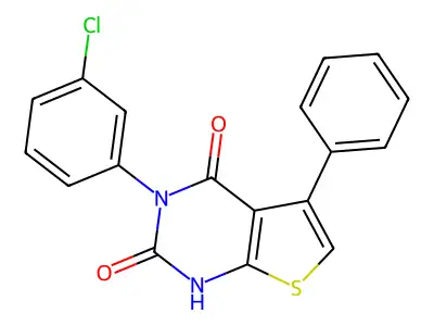 3-(3-chlorophenyl)-5-phenylthieno[2,3-d]pyrimidine-2,4(1H,3H)-dione structure