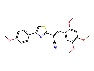 (E)-2-(4-(4-methoxyphenyl)thiazol-2-yl)-3-(2,4,5-trimethoxyphenyl)acrylonitrile structure