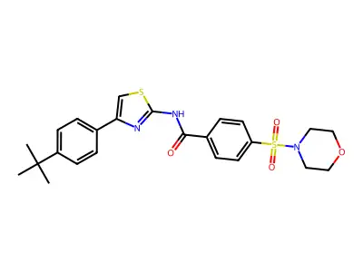 N-[4-(4-tert-butylphenyl)-1,3-thiazol-2-yl]-4-(morpholine-4-sulfonyl)benzamide structure