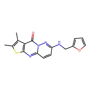 7-(2-Furanylmethylamino)-2,3-dimethyl-4-thieno[1,2]pyrimido[4,5-b]pyridazinone structure
