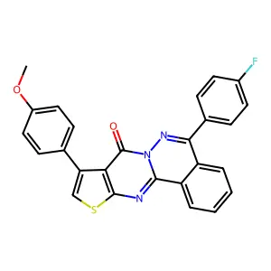 5-(4-fluorophenyl)-9-(4-methoxyphenyl)-8H-thieno[2',3':4,5]pyrimido[2,1-a]phthalazin-8-one structure