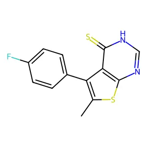 5-(4-fluorophenyl)-6-methylthieno[2,3-d]pyrimidine-4(3H)-thione structure