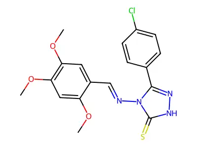 5-(4-chlorophenyl)-4-[(2,4,5-trimethoxybenzylidene)amino]-4H-1,2,4-triazole-3-thiol structure