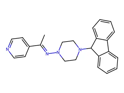 4-(9H-fluoren-9-yl)-N-[1-(4-pyridinyl)ethylidene]-1-piperazinamine structure