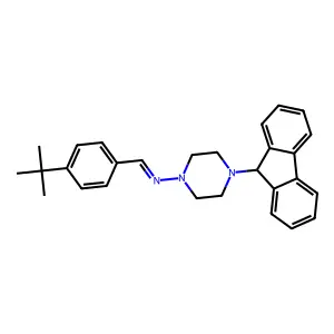1-(4-tert-butylphenyl)-N-[4-(9H-fluoren-9-yl)piperazin-1-yl]methanimine structure