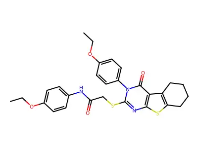 N-(4-ethoxyphenyl)-2-{[3-(4-ethoxyphenyl)-4-oxo-3,4,5,6,7,8-hexahydro[1]benzothieno[2,3-d]pyrimidin-2-yl]sulfanyl}acetamide structure