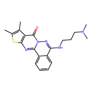 5-{[3-(dimethylamino)propyl]amino}-9,10-dimethyl-8H-thieno[2',3':4,5]pyrimido[2,1-a]phthalazin-8-one structure