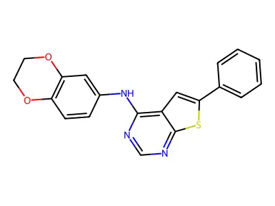 N-(2,3-dihydro-1,4-benzodioxin-6-yl)-6-phenylthieno[2,3-d]pyrimidin-4-amine structure