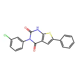 3-(3-chlorophenyl)-6-phenylthieno[2,3-d]pyrimidine-2,4(1H,3H)-dione structure