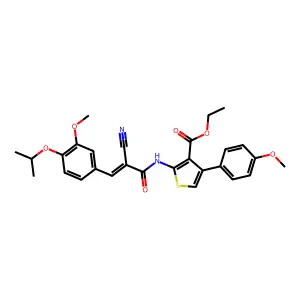 Ethyl 2-[[(Z)-2-cyano-3-(3-methoxy-4-propan-2-yloxyphenyl)prop-2-enoyl]amino]-4-(4-methoxyphenyl)thiophene-3-carboxylate structure