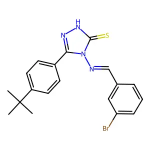 4-[(3-bromobenzylidene)amino]-5-(4-tert-butylphenyl)-4H-1,2,4-triazole-3-thiol structure