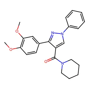 1-[3-(3,4-dimethoxyphenyl)-1-phenyl-1H-pyrazole-4-carbonyl]piperidine structure