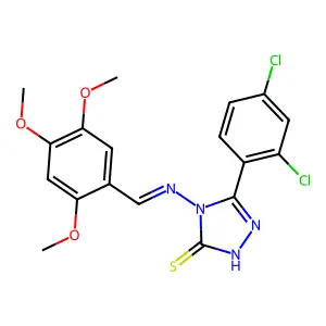 5-(2,4-dichlorophenyl)-4-[(2,4,5-trimethoxybenzylidene)amino]-4H-1,2,4-triazole-3-thiol structure