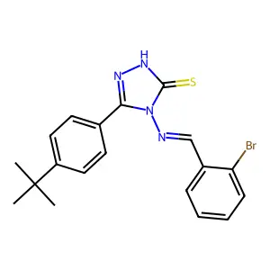 4-[(2-bromobenzylidene)amino]-5-(4-tert-butylphenyl)-4H-1,2,4-triazole-3-thiol structure