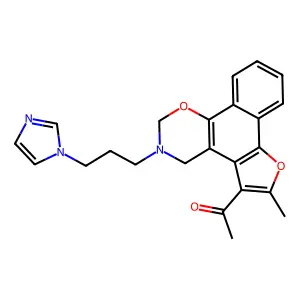 1-[9-(3-Imidazol-1-ylpropyl)-4-methyl-3,11-dioxa-9-azatetracyclo[11.4.0.02,6.07,12]heptadeca-1(17),2(6),4,7(12),13,15-hexaen-5-yl]ethanone structure