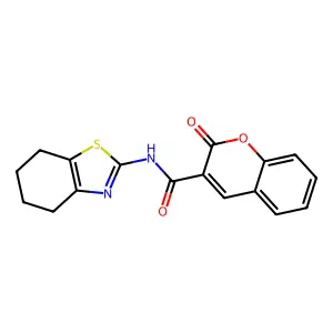 2-oxo-N-(4,5,6,7-tetrahydro-1,3-benzothiazol-2-yl)-2H-chromene-3-carboxamide structure