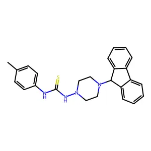 1-[4-(9H-fluoren-9-yl)piperazin-1-yl]-3-(4-methylphenyl)thiourea structure