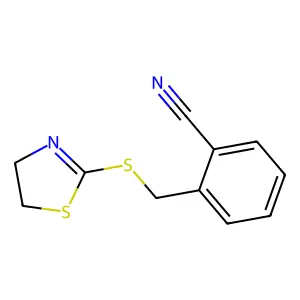 2-[(4,5-Dihydro-1,3-thiazol-2-ylsulfanyl)methyl]benzonitrile structure