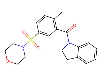 2,3-Dihydroindol-1-yl-(2-methyl-5-morpholin-4-ylsulfonylphenyl)methanone structure