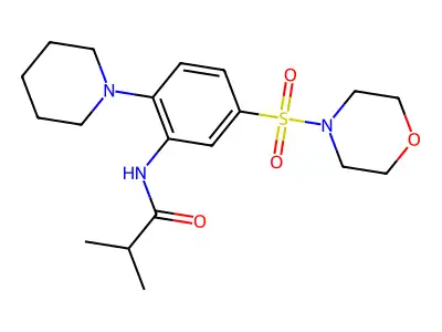 2-methyl-N-(5-morpholin-4-ylsulfonyl-2-piperidin-1-ylphenyl)propanamide structure