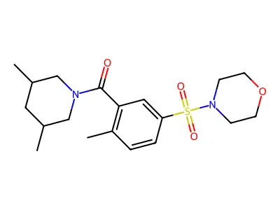 (3,5-Dimethylpiperidin-1-yl)-(2-methyl-5-morpholin-4-ylsulfonylphenyl)methanone structure