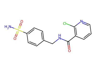 2-chloro-N-[(4-sulfamoylphenyl)methyl]pyridine-3-carboxamide structure
