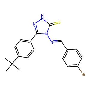 4-[(4-bromobenzylidene)amino]-5-(4-tert-butylphenyl)-4H-1,2,4-triazole-3-thiol structure