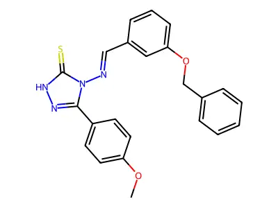 4-{[3-(benzyloxy)benzylidene]amino}-5-(4-methoxyphenyl)-4H-1,2,4-triazole-3-thiol structure